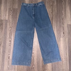 FREE PEOPLE super high waisted straight crop jeans